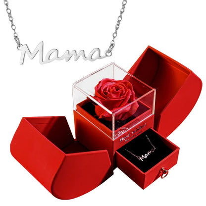 Perfect valentines Jewelry Rose Box Necklace