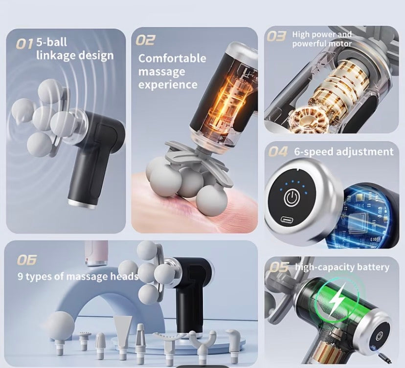 USB Rechargeable Massager Gun Vaseffard