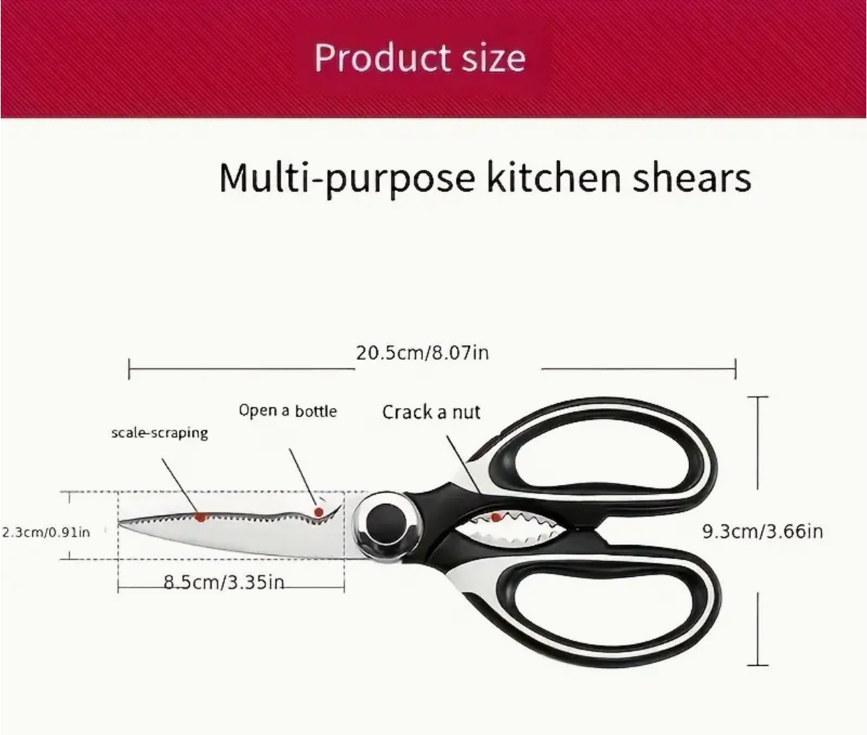 Durable Stainless Steel Kitchen Shears Vaseffard